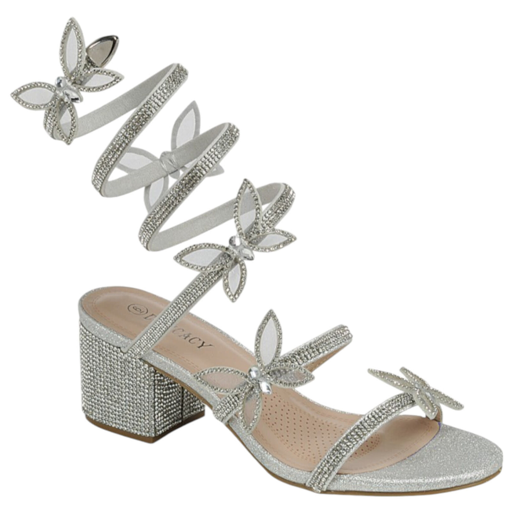FOREVER FOREVER RHINESTONE BUTTERFLY SPIRAL HEEL NATALIA-68