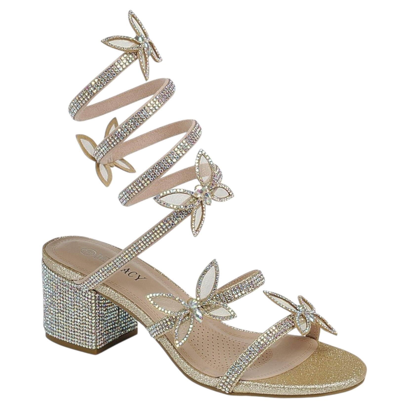 FOREVER FOREVER RHINESTONE BUTTERFLY SPIRAL HEEL NATALIA-68