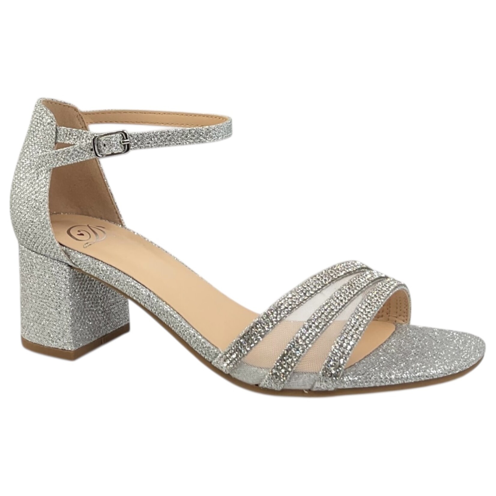 DELICIOUS DELICIOUS RHINESTONE BAND BLOCK HEEL PICK