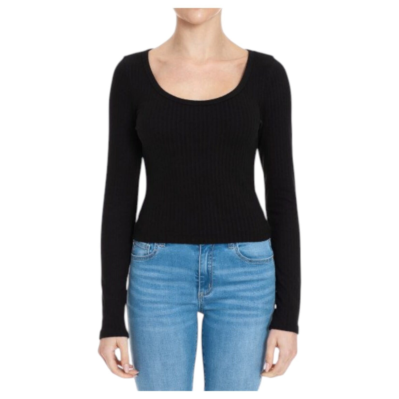 AMBIANCE APPAREL AMBIANCE SCOOP NECK LONG SLEEVE TOP 75632