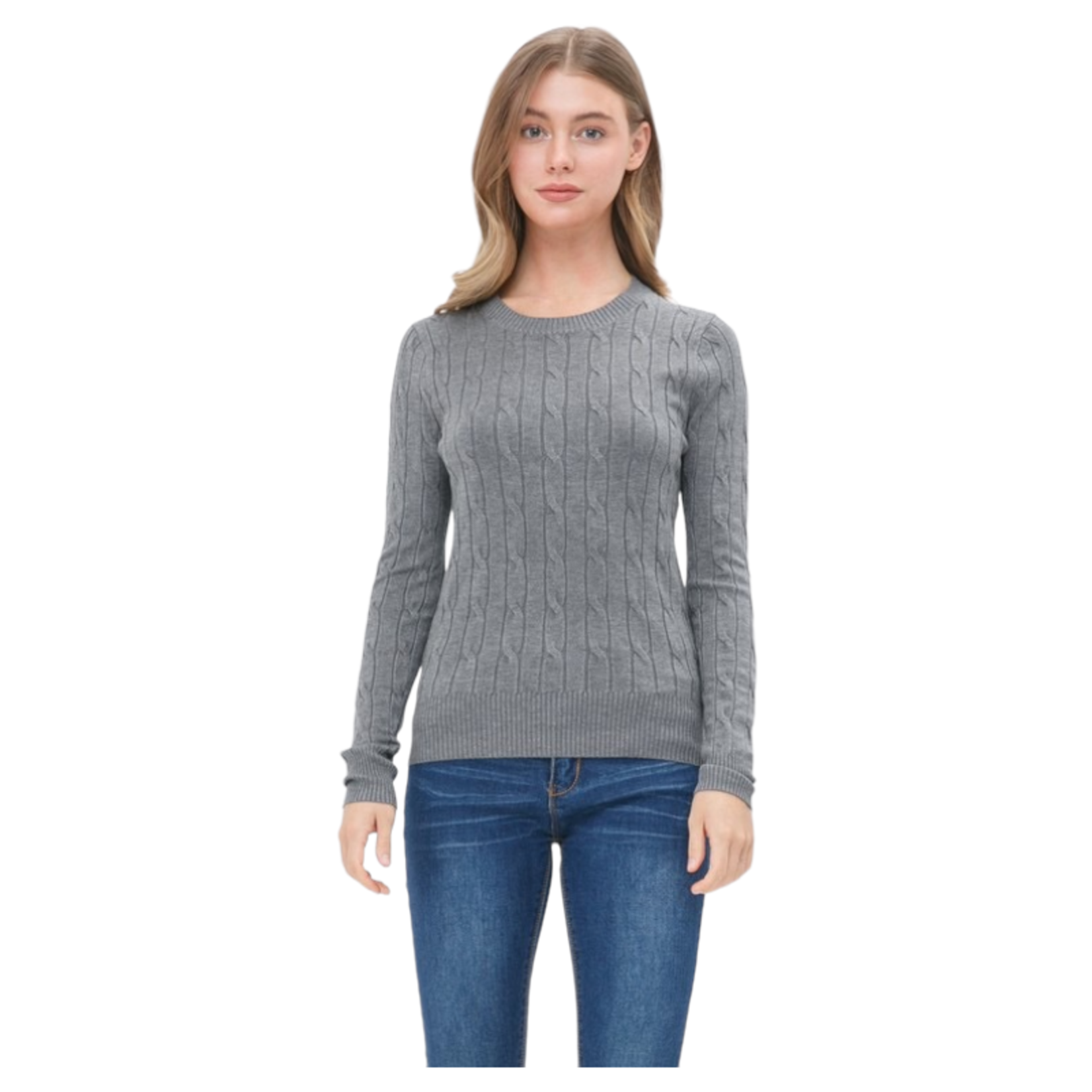 CIELO CIELO TWISTED CABLE LONG SLEEVE SWEATER SW1000