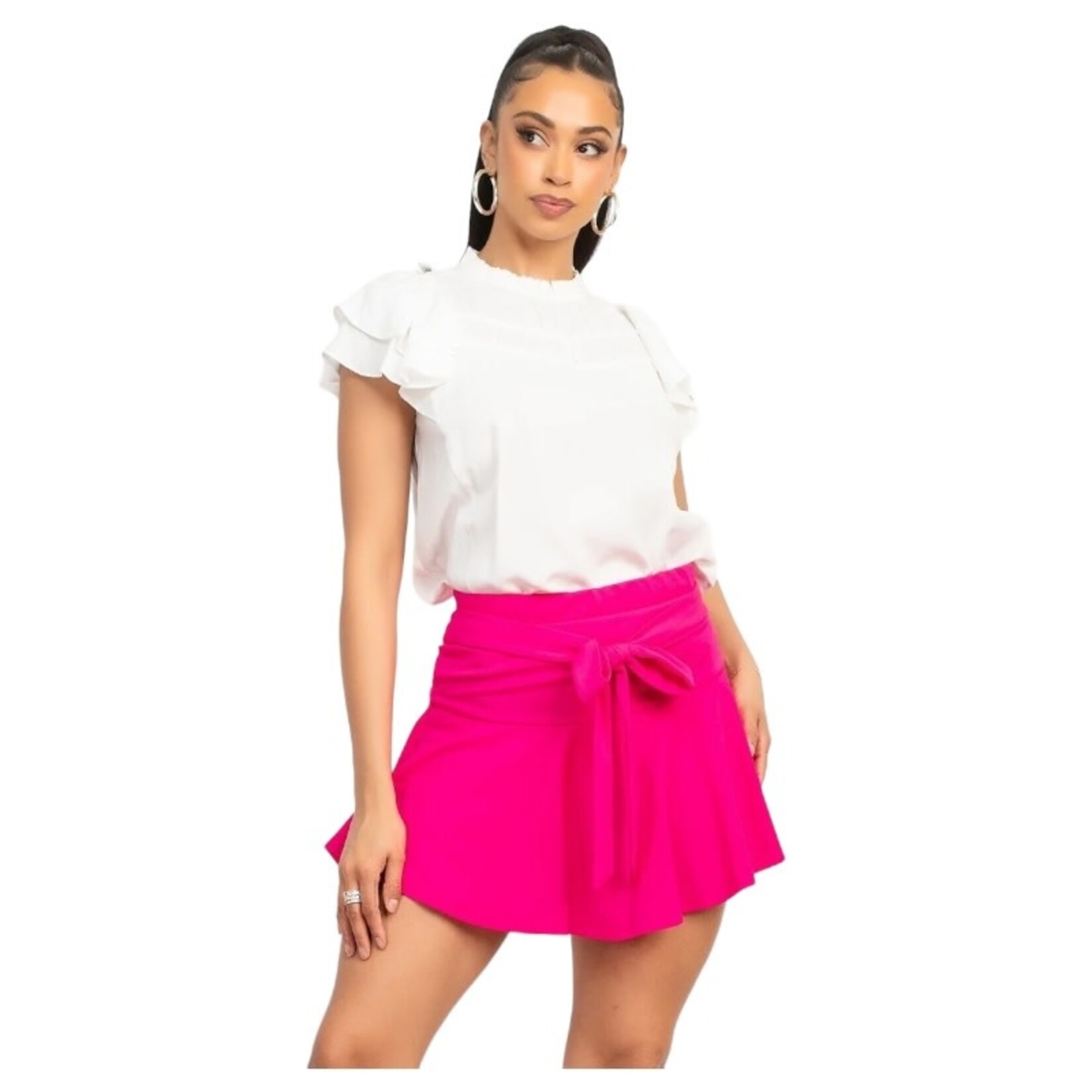 IRIS IRIS RUFFLE CAP SLEEVE TOP BT03597
