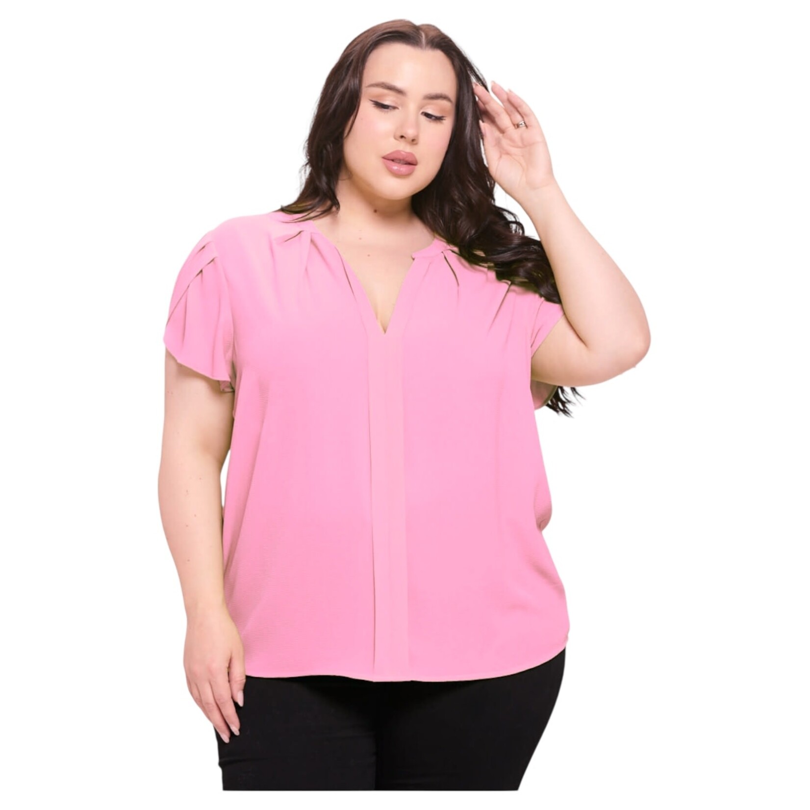 DNA DNA PLUS SIZE CAP SLEEVE TOP  2405XM-23106