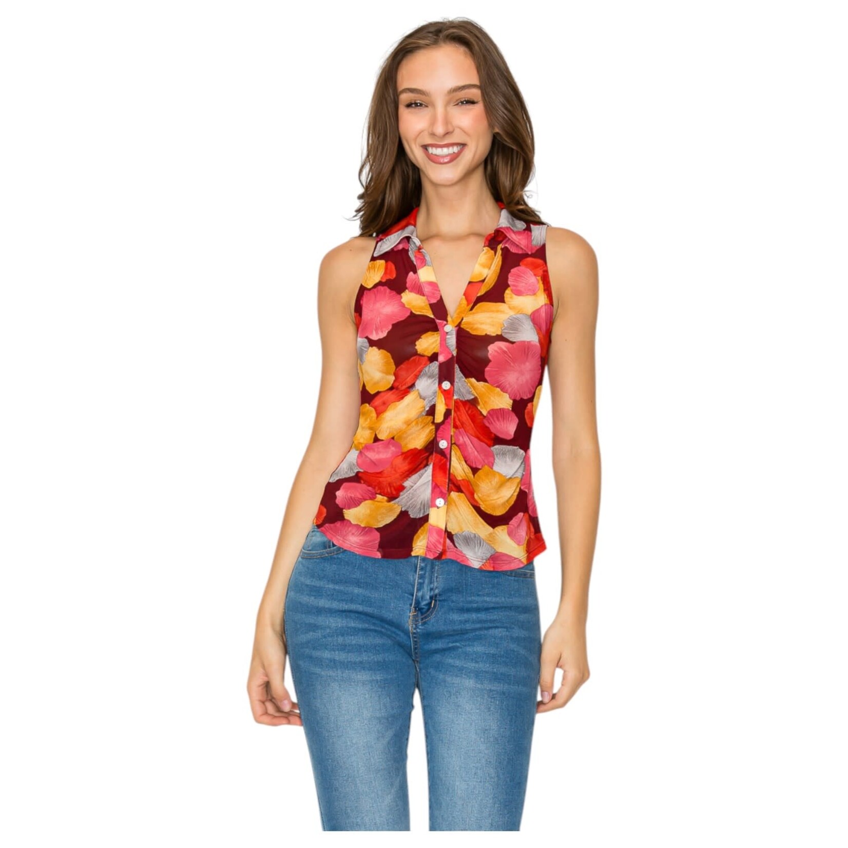 DNA DNA MESH PRINTED SLEEVELESS TOP 4454B-24101