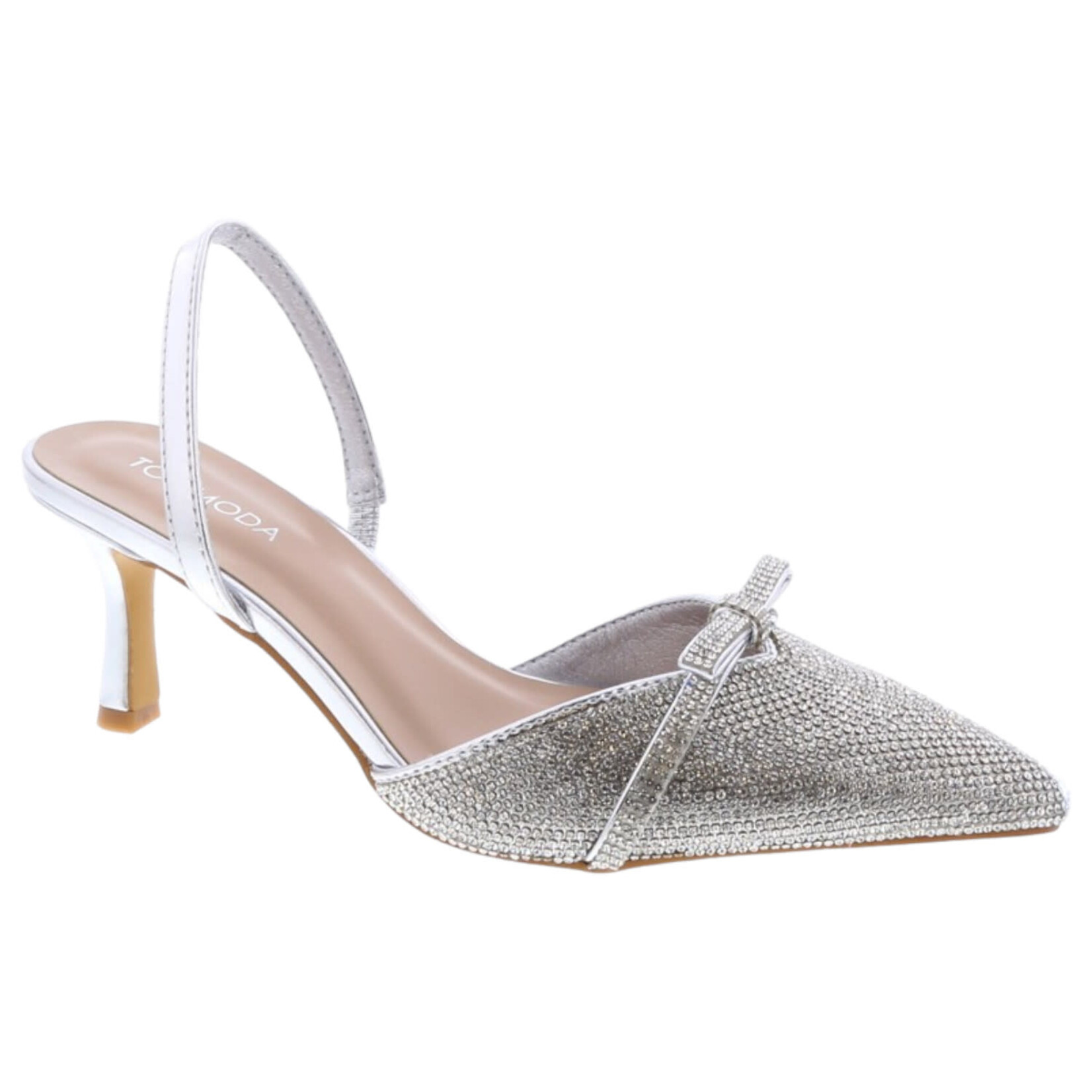 TOP MODA TOP MODA CLOSE FRONT SLING BACK RHINESTONE HEEL BETTY-1