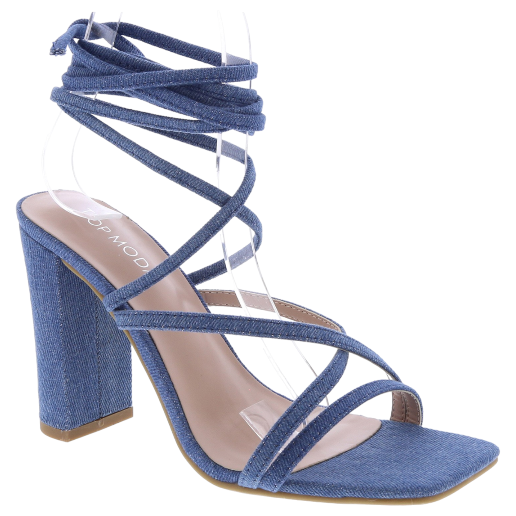 TOP MODA TOP MODA STRAPPY WRAP BLOCK HEEL DAKOTA-99