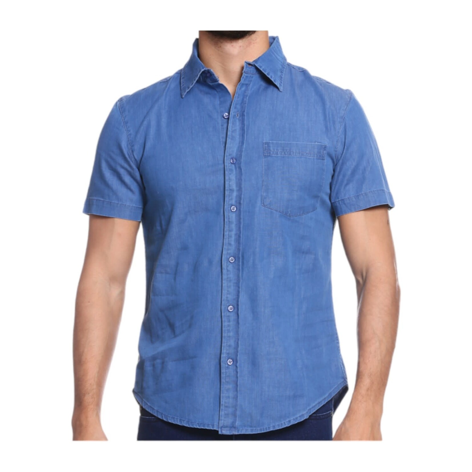 JINGO JINGO SHORT SLEEVE DENIM SHIRT JIM-2130