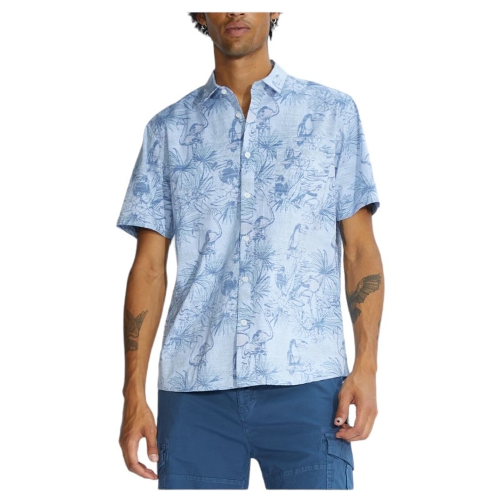 MICROS MICROS TEXTURED FLORAL SHIRT MZFS-2213