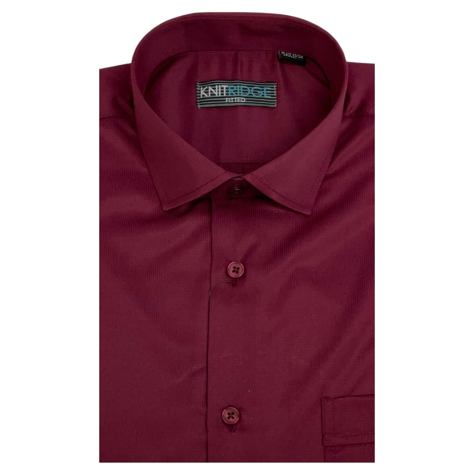 KNIT RIDGE KNIT RIDGE SELF PATTERN FITTED LONG SLEEVE SHIRT KR002