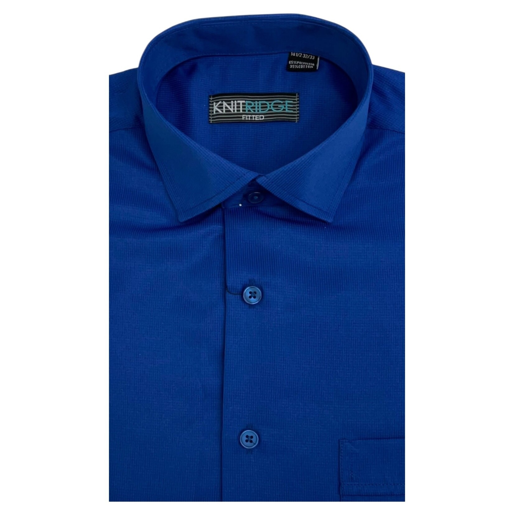 KNIT RIDGE KNIT RIDGE SELF PATTERN FITTED LONG SLEEVE SHIRT KR002