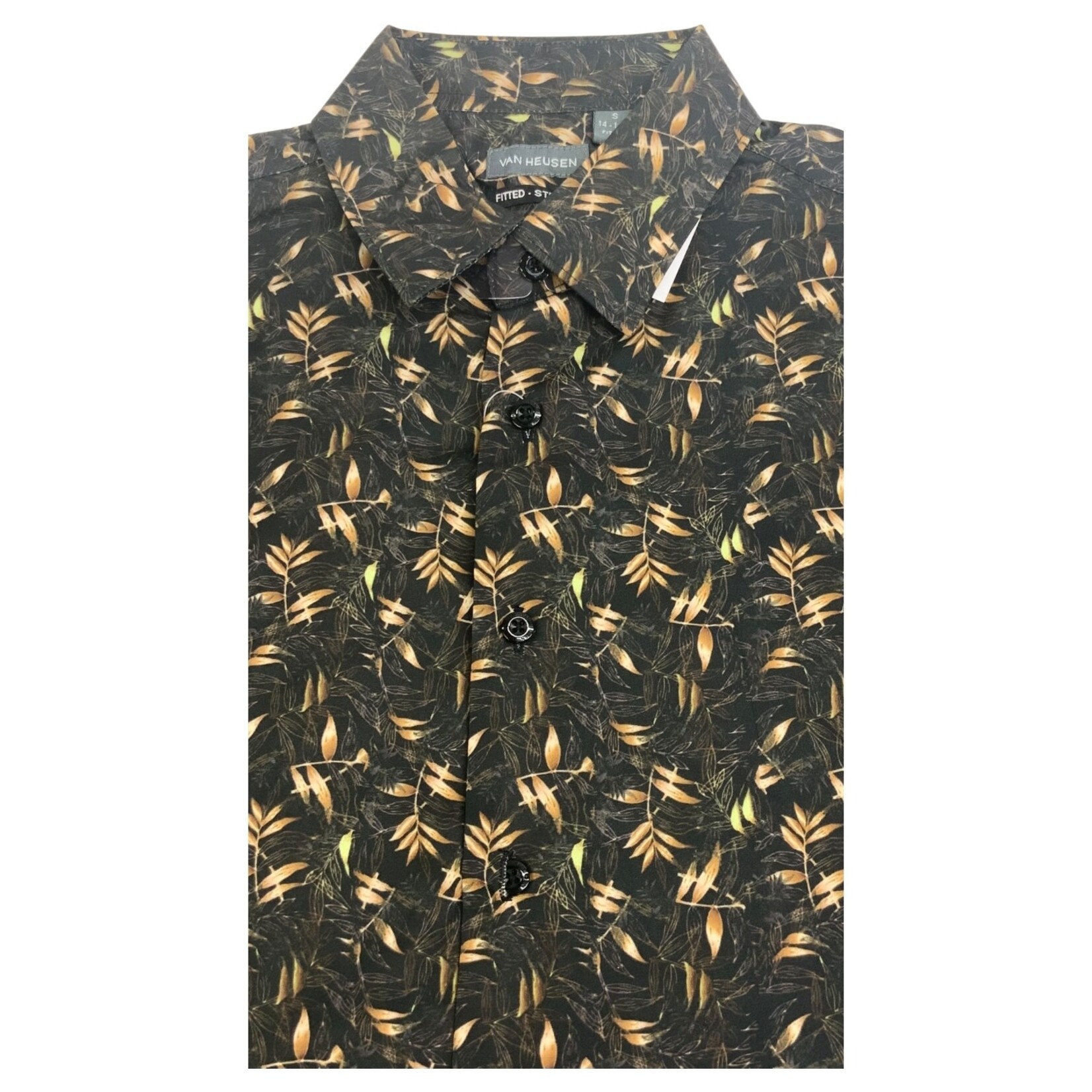 VAN HEUSEN VAN HEUSEN PRINT FITTED STRETCH SHORT SLEEVE SHIRT 500135
