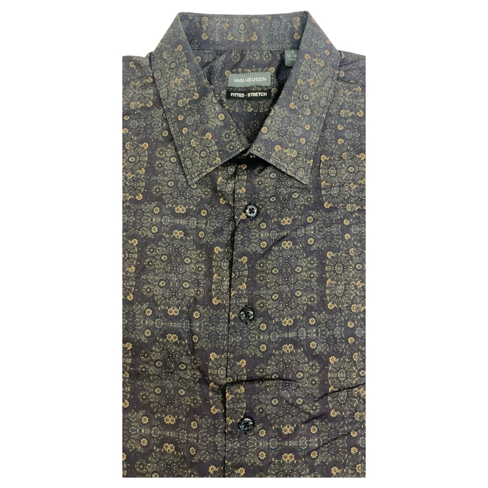 VAN HEUSEN VAN HEUSEN PRINTED FITTED STRETCH SHORT SLEEVE SHIRT 500132