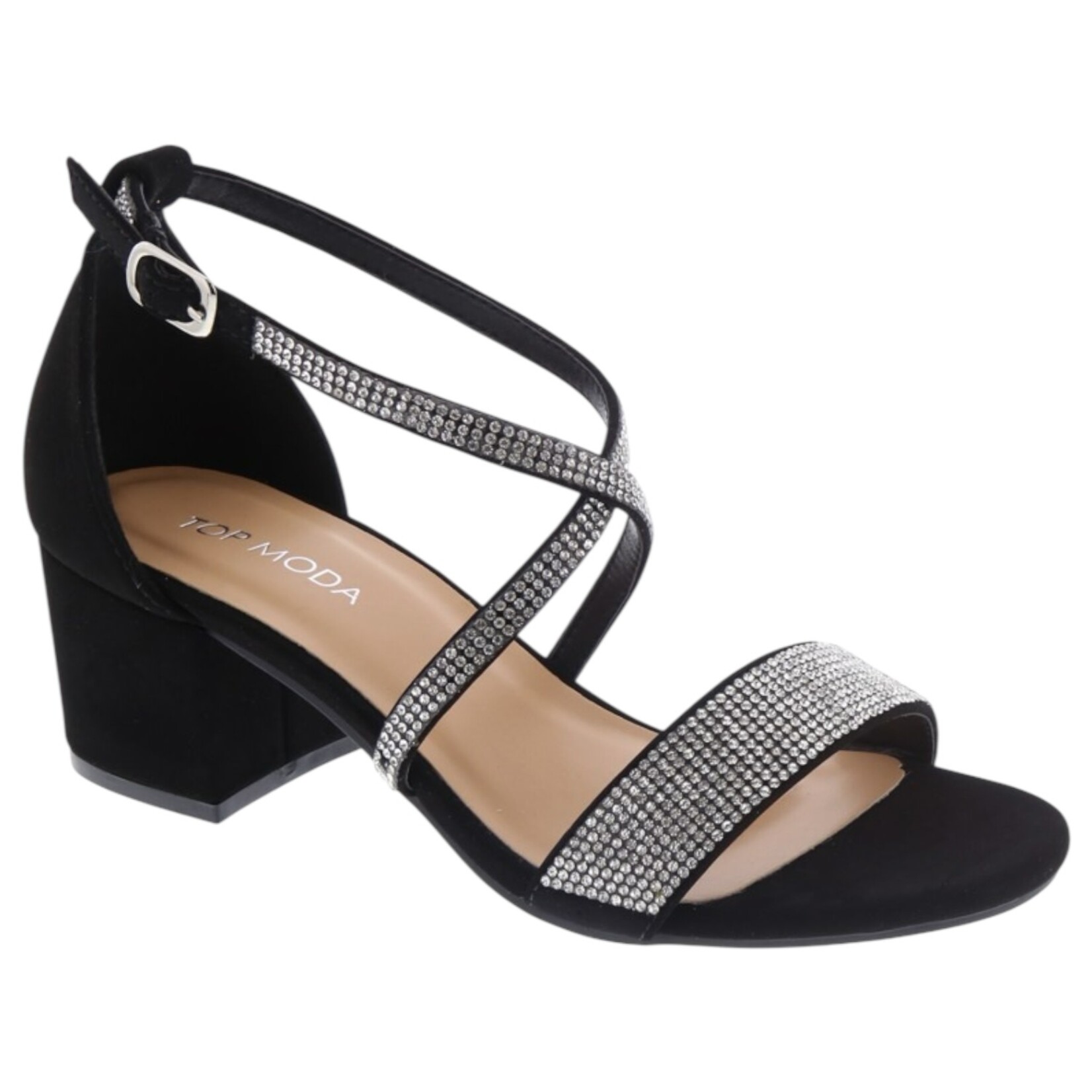 TOP MODA TOP MODA RHINESTONE BLOCK HEEL DARCIE-36