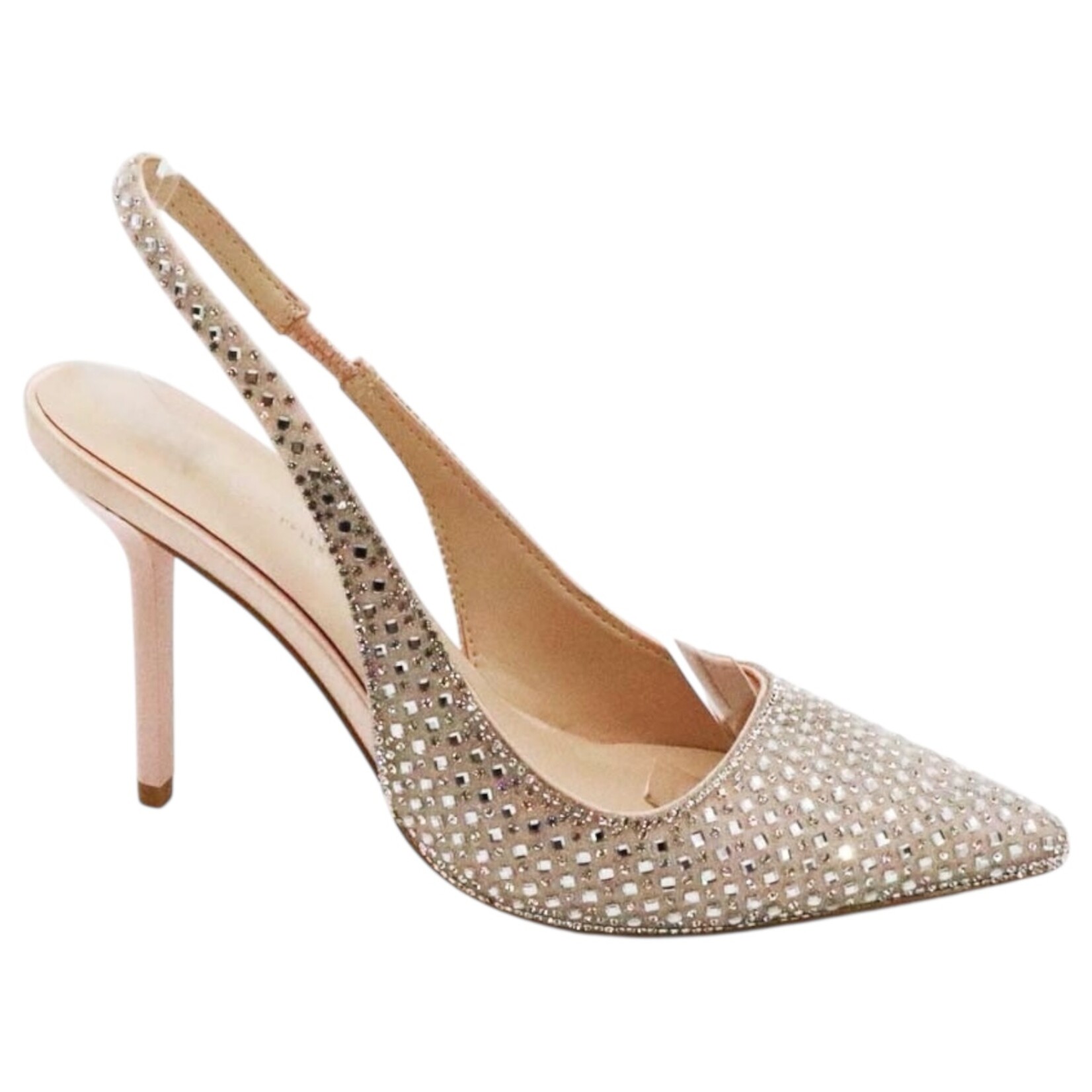 ANNE MICHELLE ANNE MICHELLE RHINESTONE POINTY TOE SLINGBACK HEEL FLORA-42