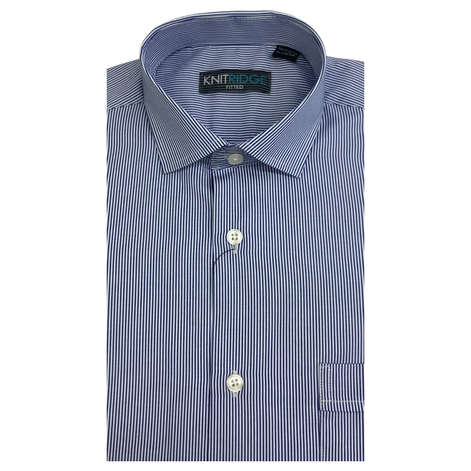 KNIT RIDGE KNIT RIDGE STRIPE LONG SLEEVE FITTED DRESS SHIRT 1508