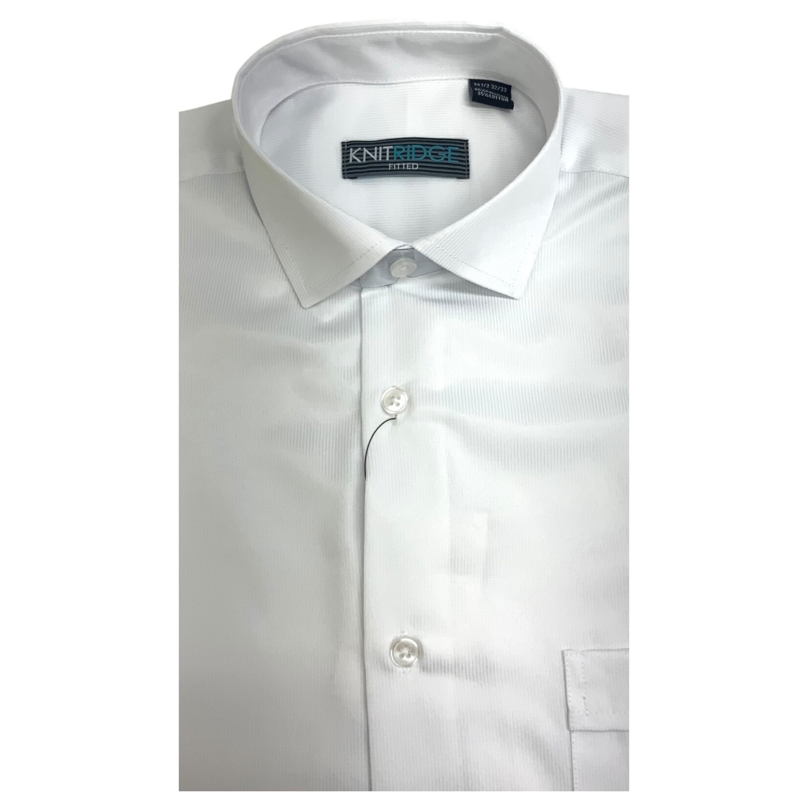 KNIT RIDGE KNIT RIDGE SELF PATTERN LONG SLEEVE FITTED  DRESS SHIRT 0051