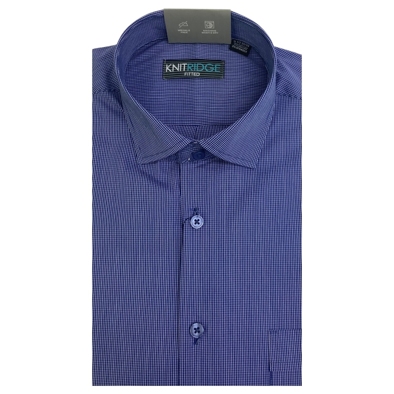 KNIT RIDGE KNIT RIDGE FITTED STRETCH LONG SLEEVE SHIRT KR003