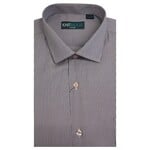 KNIT RIDGE KNIT RIDGE FITTED STRIPE LONG SLEEVE DRESS SHIRT KR010