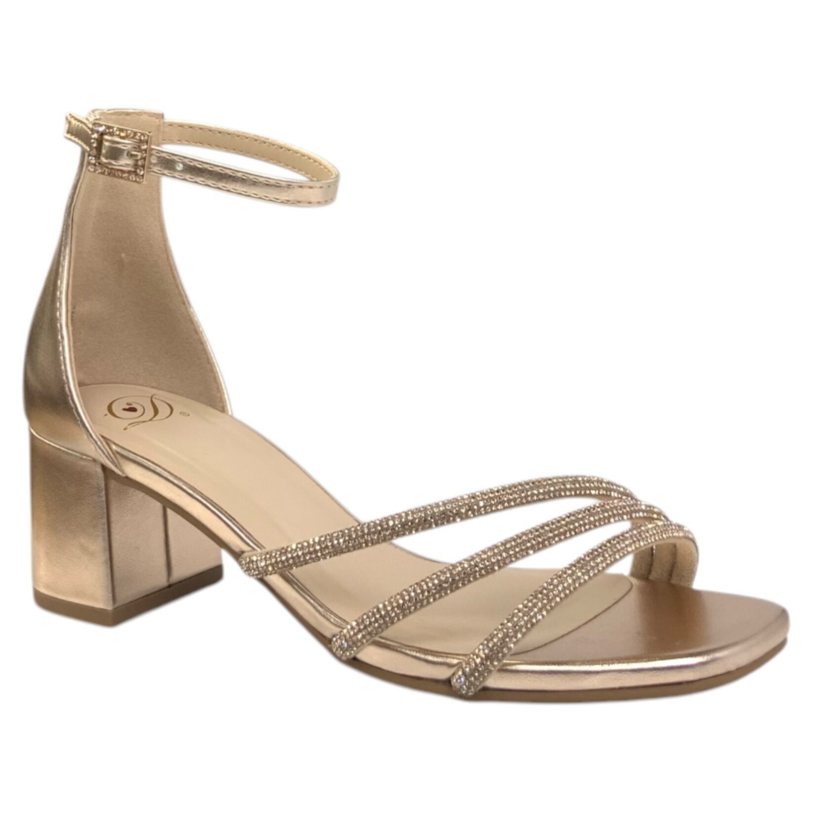 DELICIOUS DELICIOUS RHINESTONE 3 STRAP HEELS PERRY