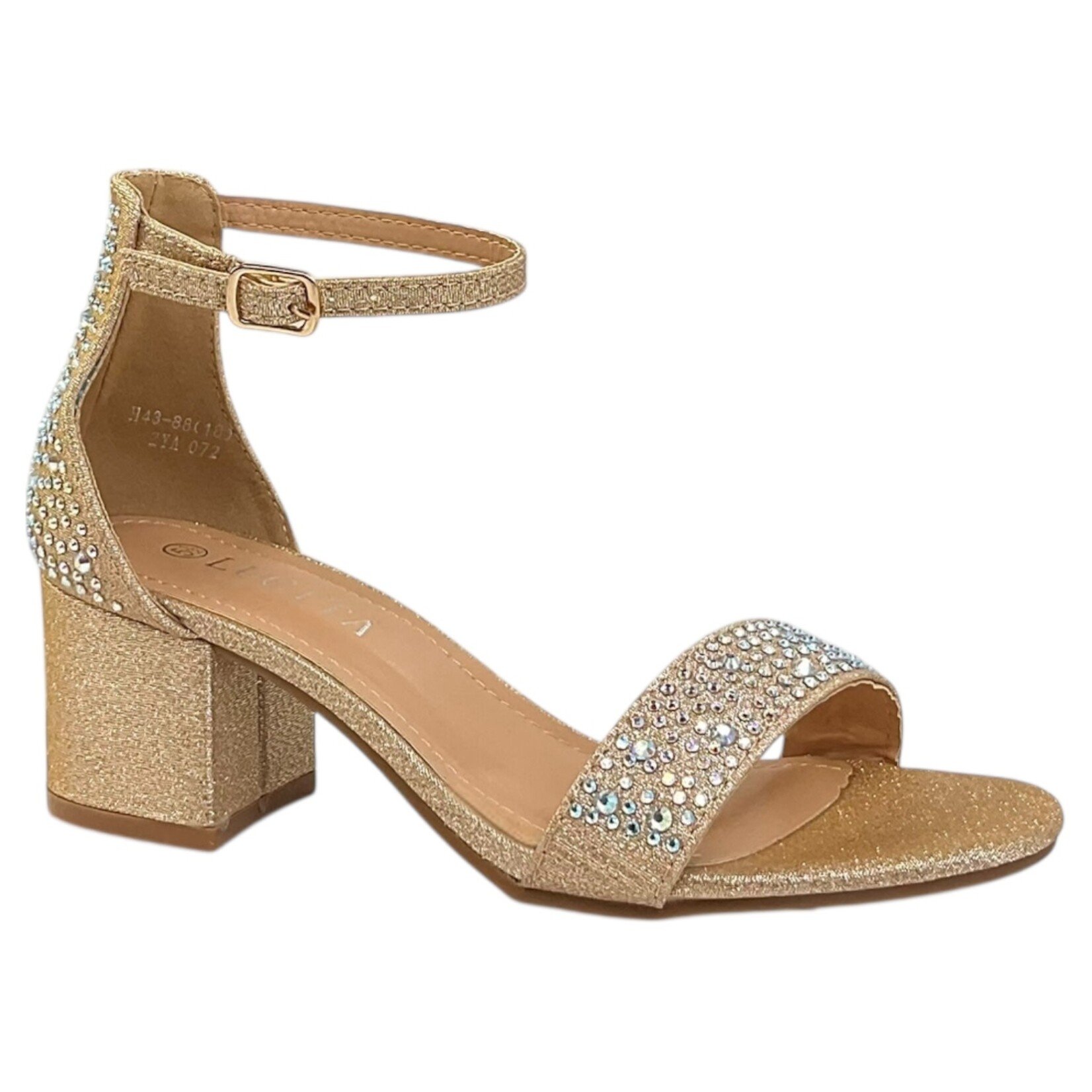 LUCITA LUCITA SLINGBACK RHINESTONE BLOCK HEEL H43-88