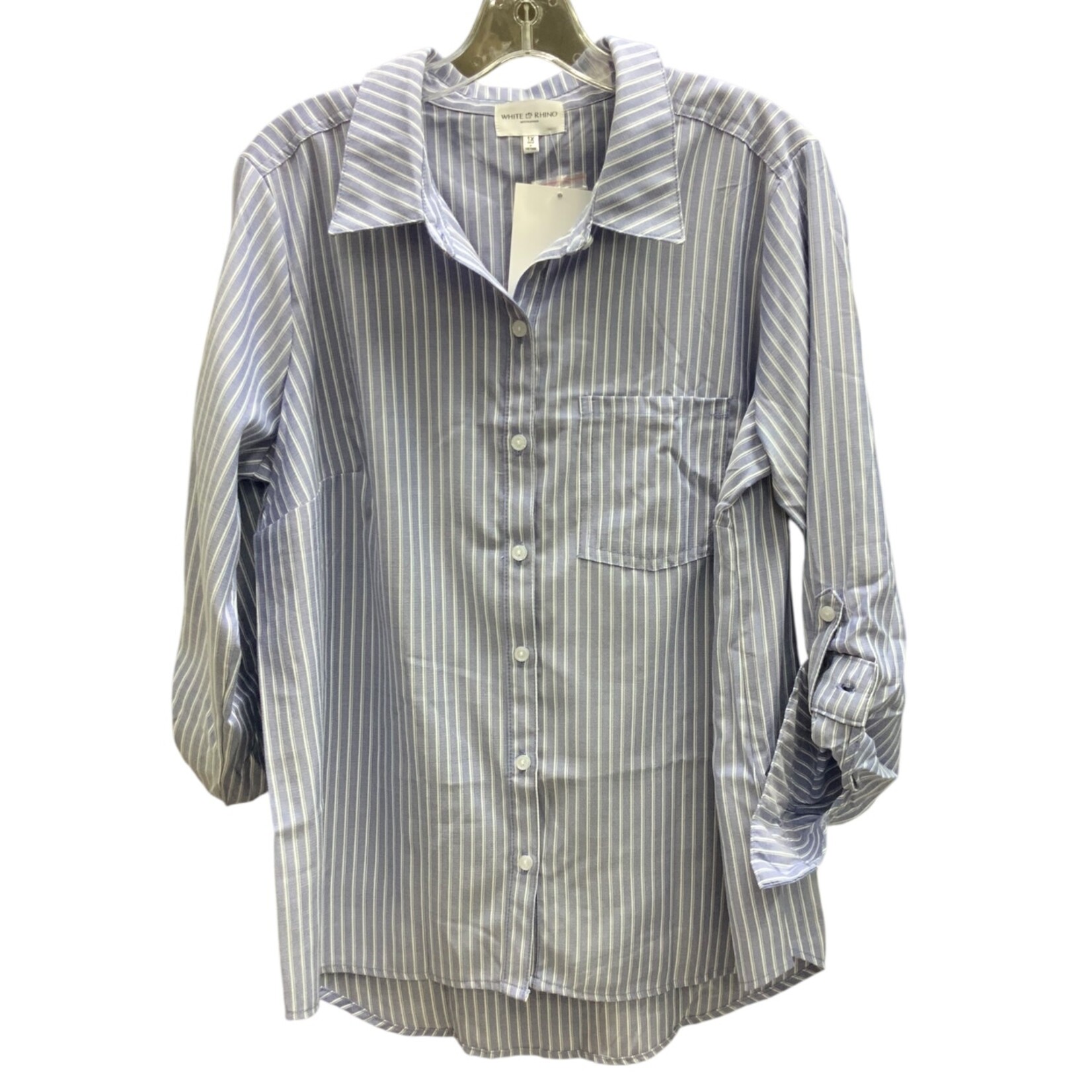 DNA DNA PLUS SIZE YARN DIED STRIPE SHIRT 4481XB-21214