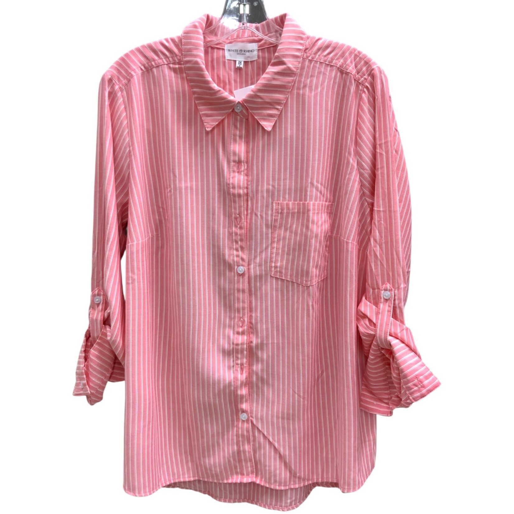 DNA DNA PLUS SIZE YARN DIED STRIPE SHIRT 4481XB-21214