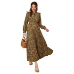 MISS KELLY MISS KELLY LONG SLEEVE FLORAL HIGH NECK DRESS SD5051