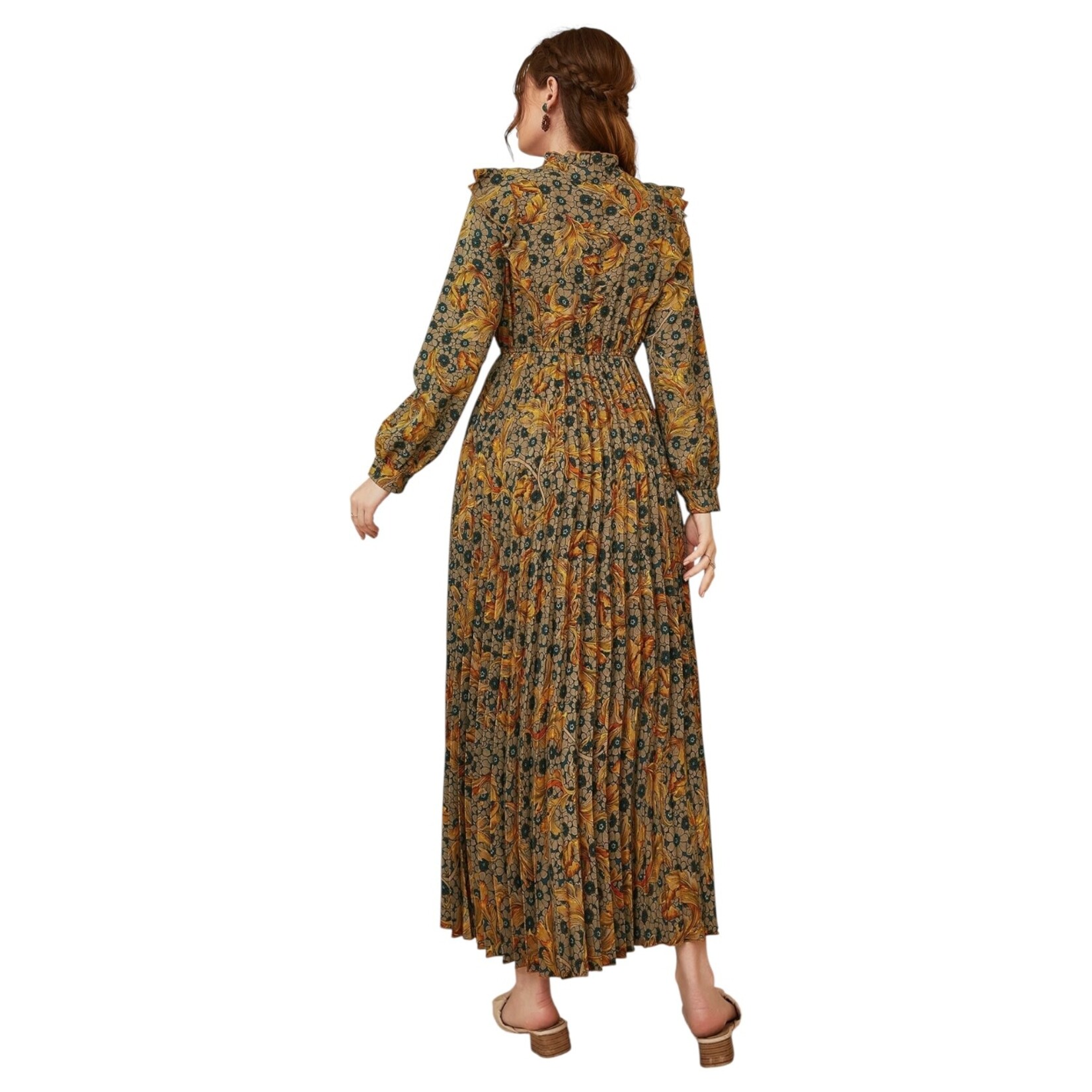 MISS KELLY MISS KELLY LONG SLEEVE FLORAL HIGH NECK DRESS SD5051