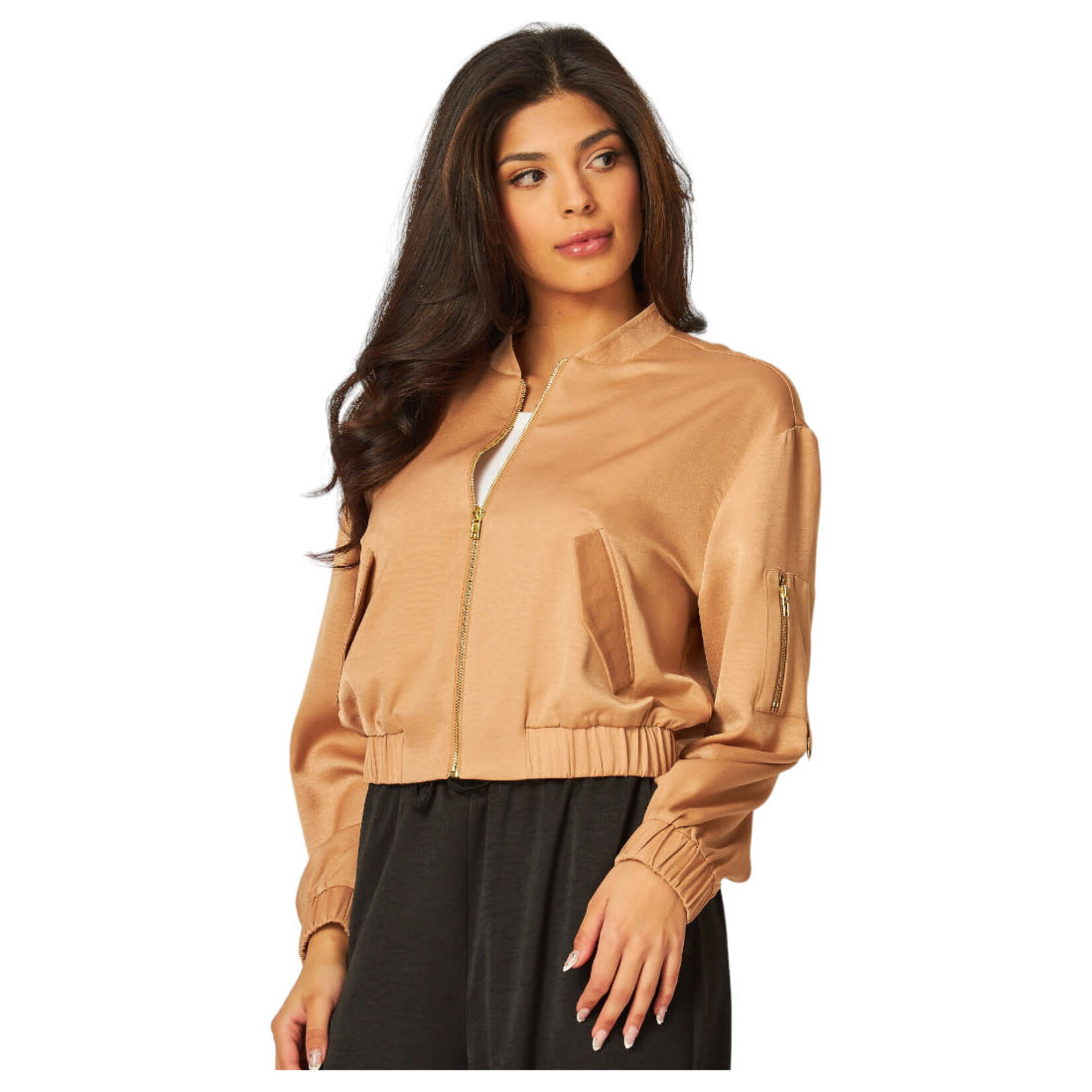 LOVE POEM LOVE POEM SATIN BOMBER JACKET SATIN-J1