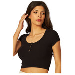LOVE POEM LOVE POEM RIBBED HENLEY CROP TOP JOLIE-5T