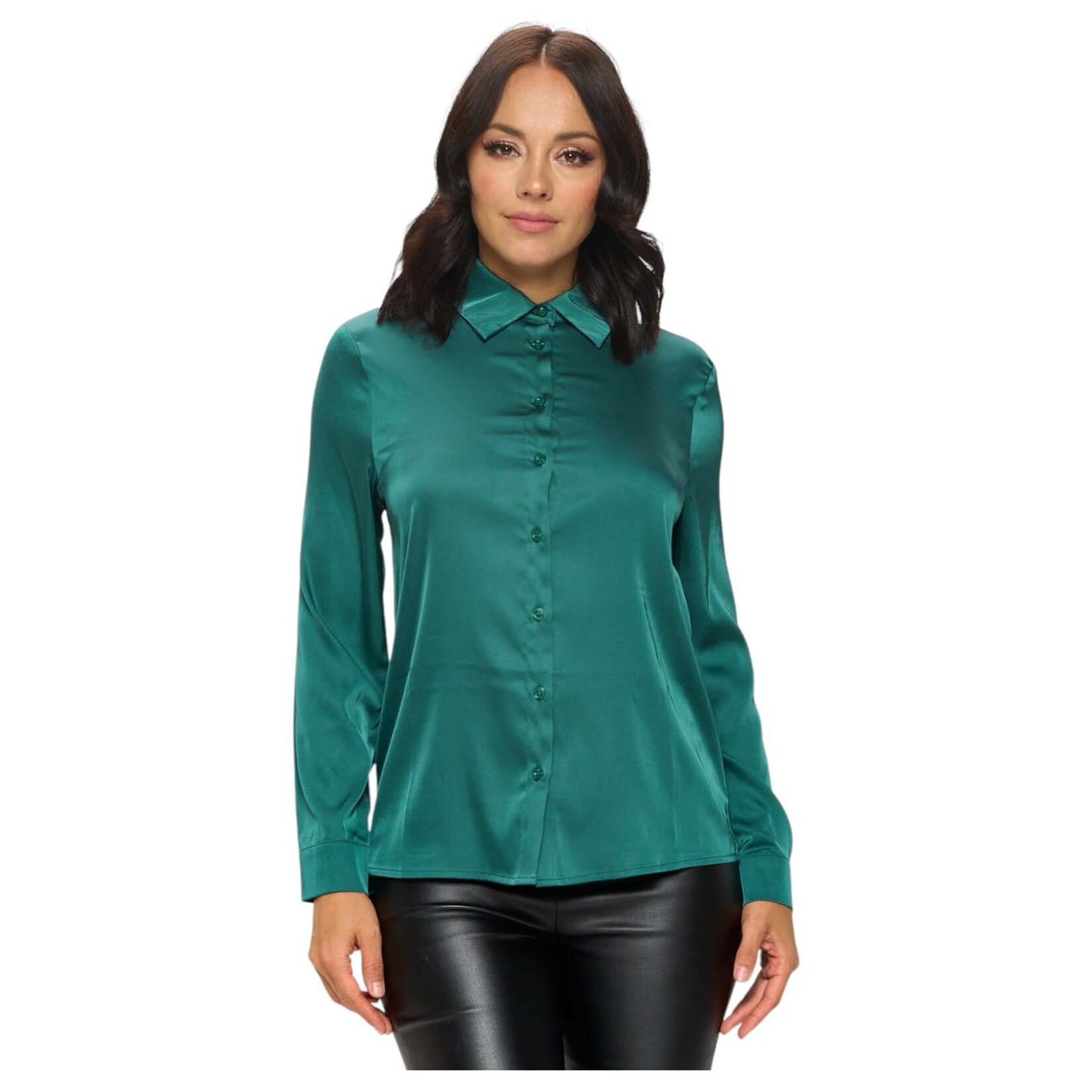 CHOCOLATE CHOCOLATE LONG SLEEVE BUTTON DOWN BLOUSE MT4488
