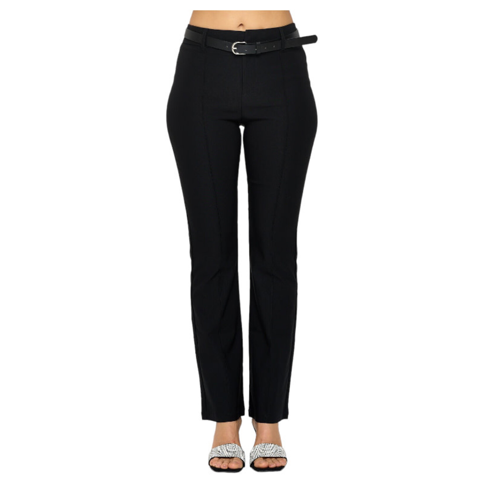 CHOCOLATE CHOCOLATE TWILL MILLENIUM BOOT CUT BELTED PANTS YP5049