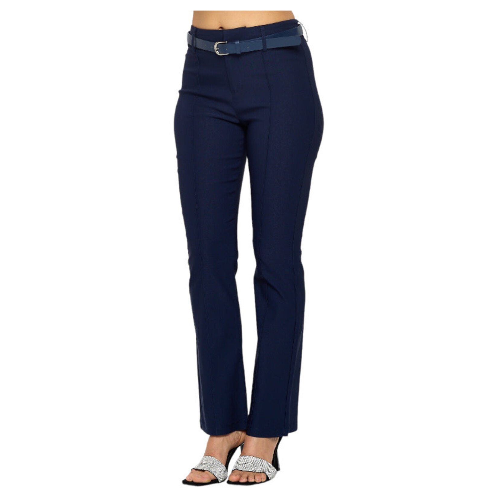 CHOCOLATE CHOCOLATE TWILL MILLENIUM BOOT CUT BELTED PANTS YP5049