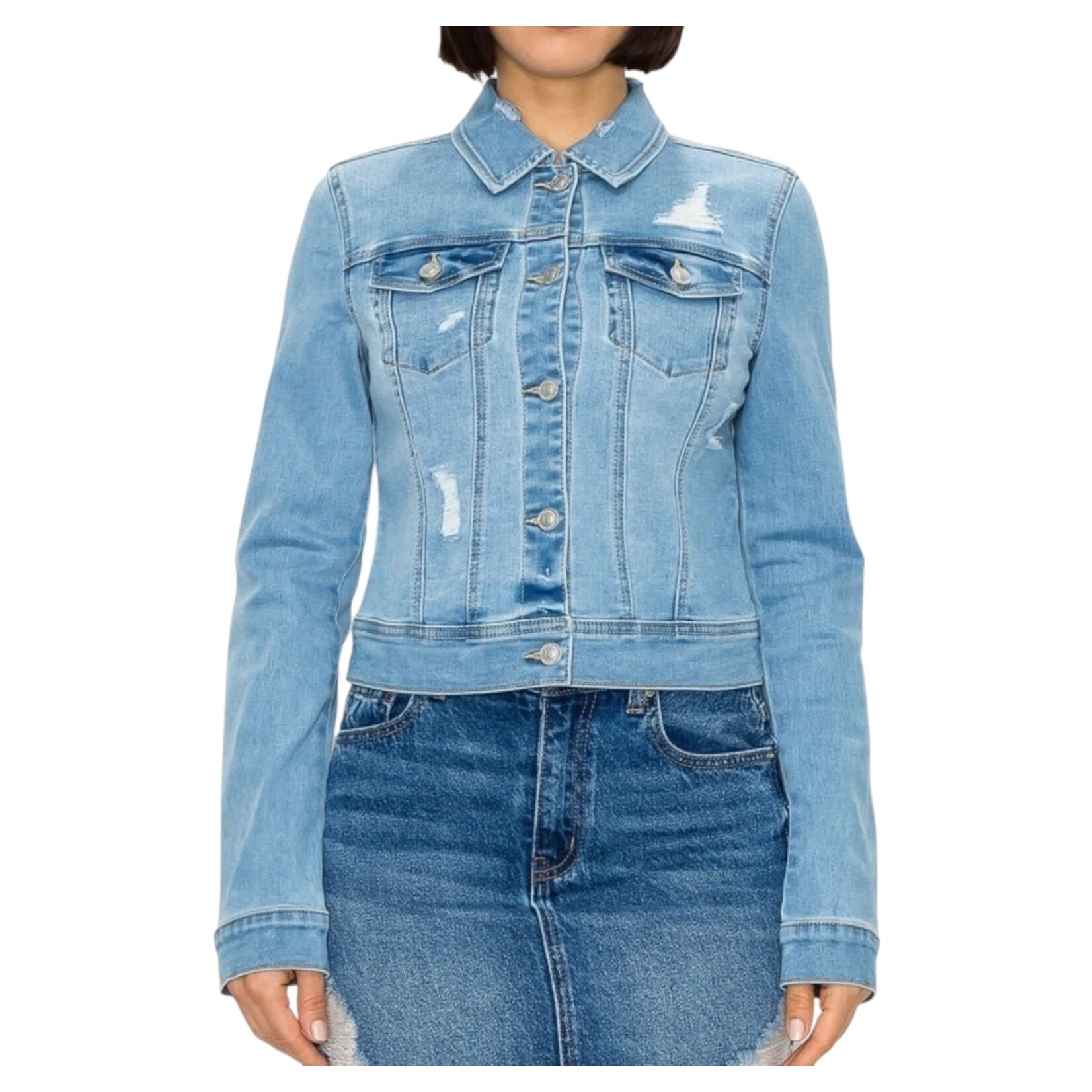 WAX JEANS WAX PLUS SIZE DENIM JACKET 90273XL