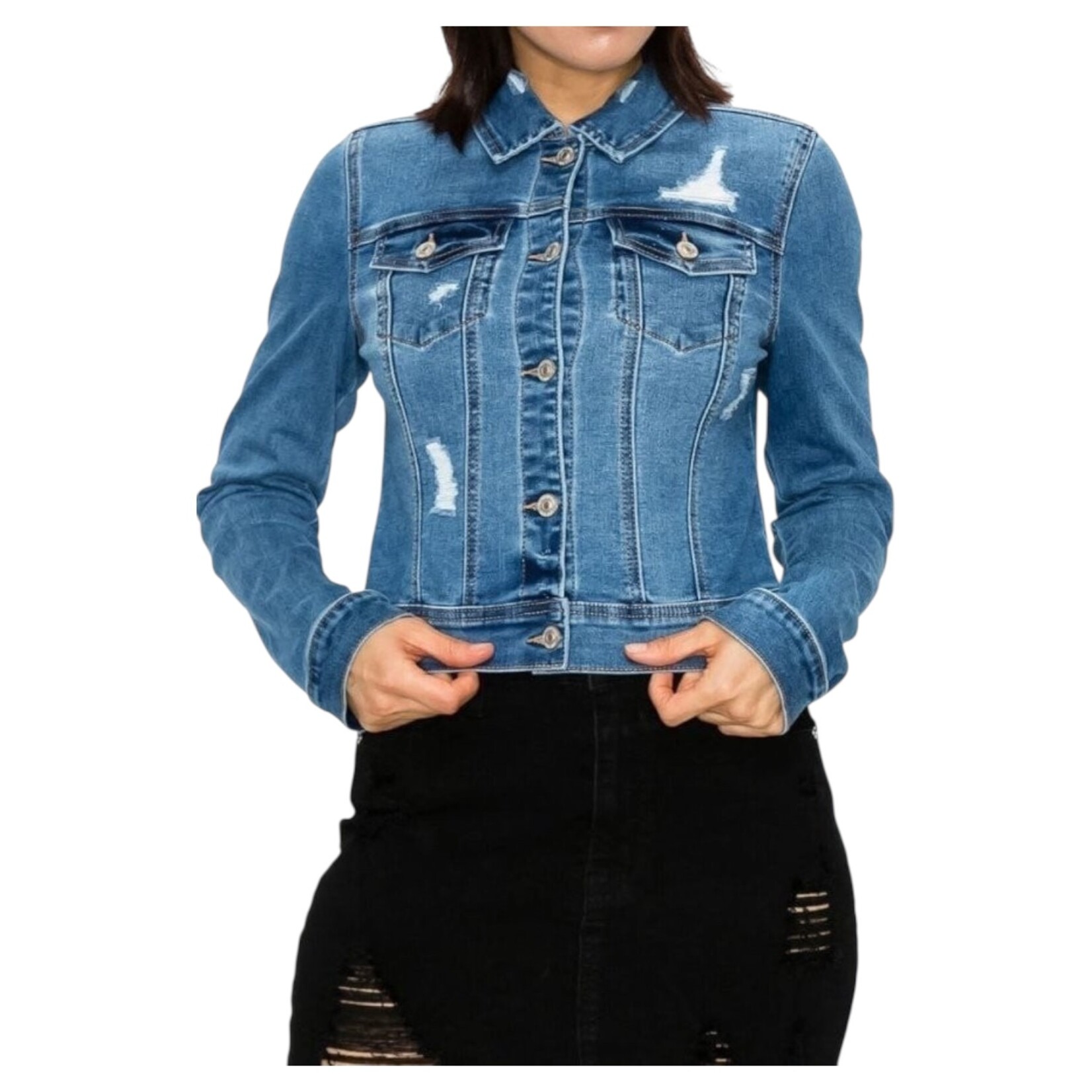 WAX JEANS WAX PLUS SIZE DENIM JACKET 90273XL