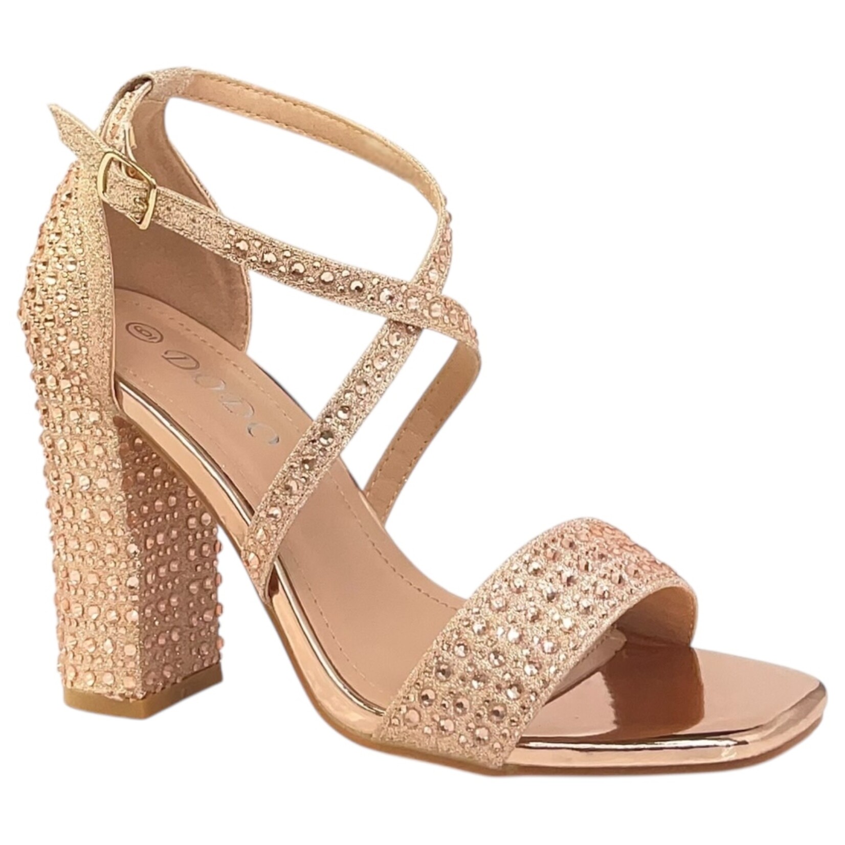 SMARTTY DODO RHINESTONE BLOCK HEEL H.STELLAR-01