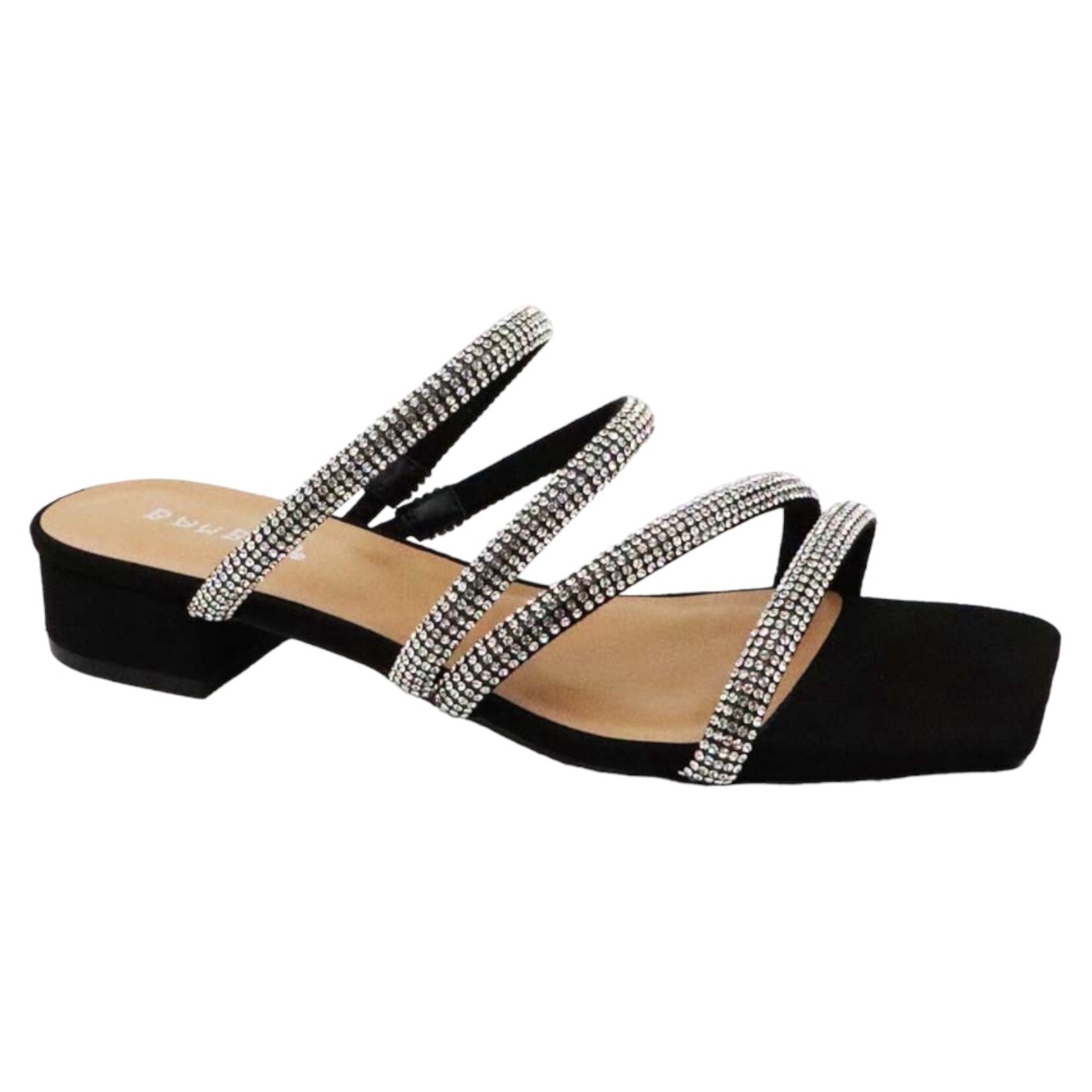 BAMBOO BAMBOO STRAPPY RHINESTONE LOW HEEL BRIO-08