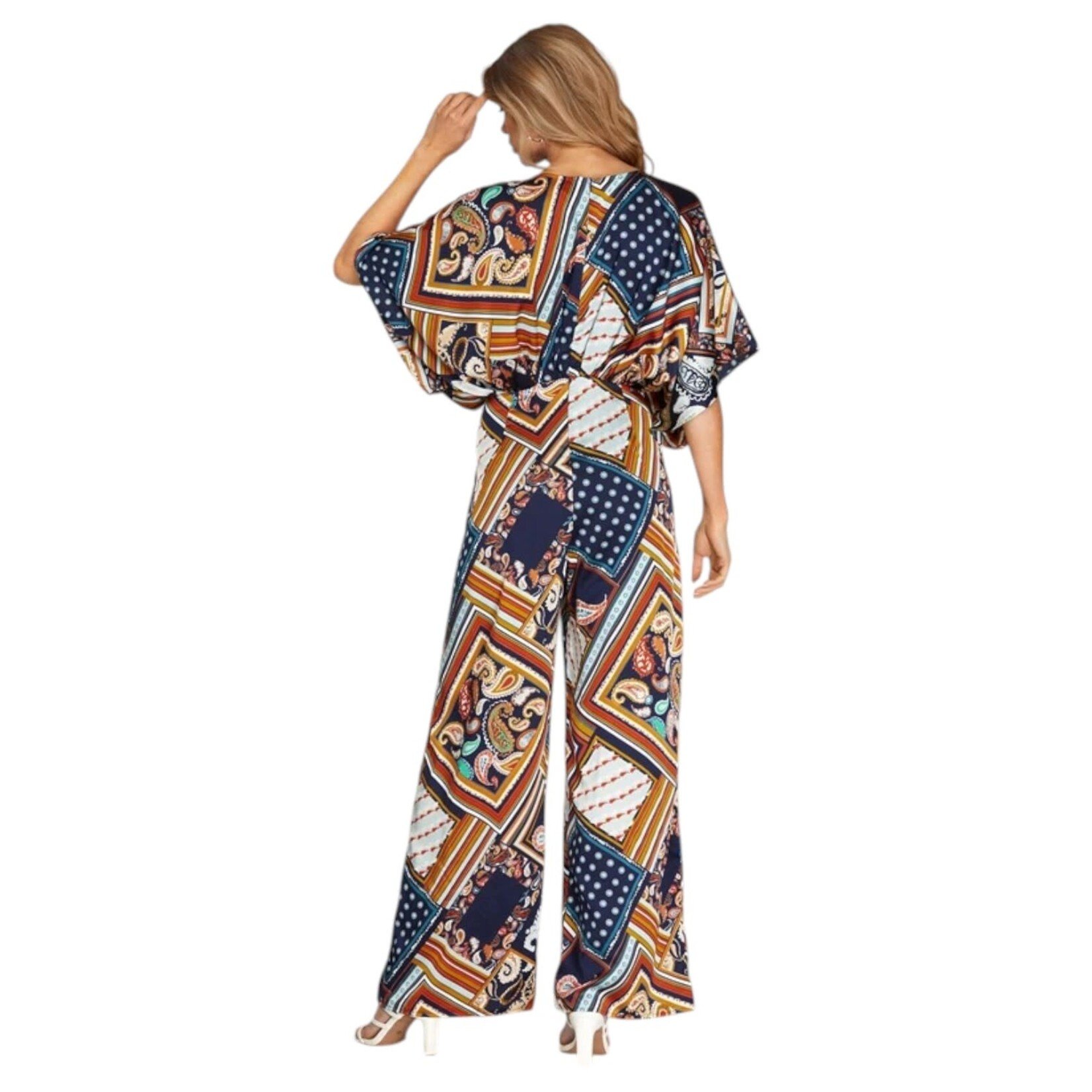 SHE & SKY SHE & SKY KIMONO SLEEVE PRINTED JUMPSUIT SY5612