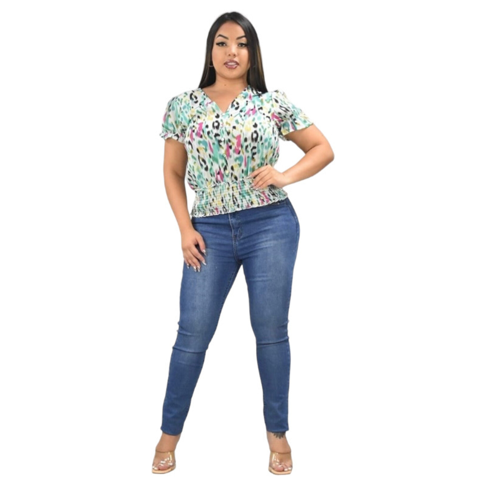 LAC BLEU LAC BLEU SHORT SLEEVE TOP B3703