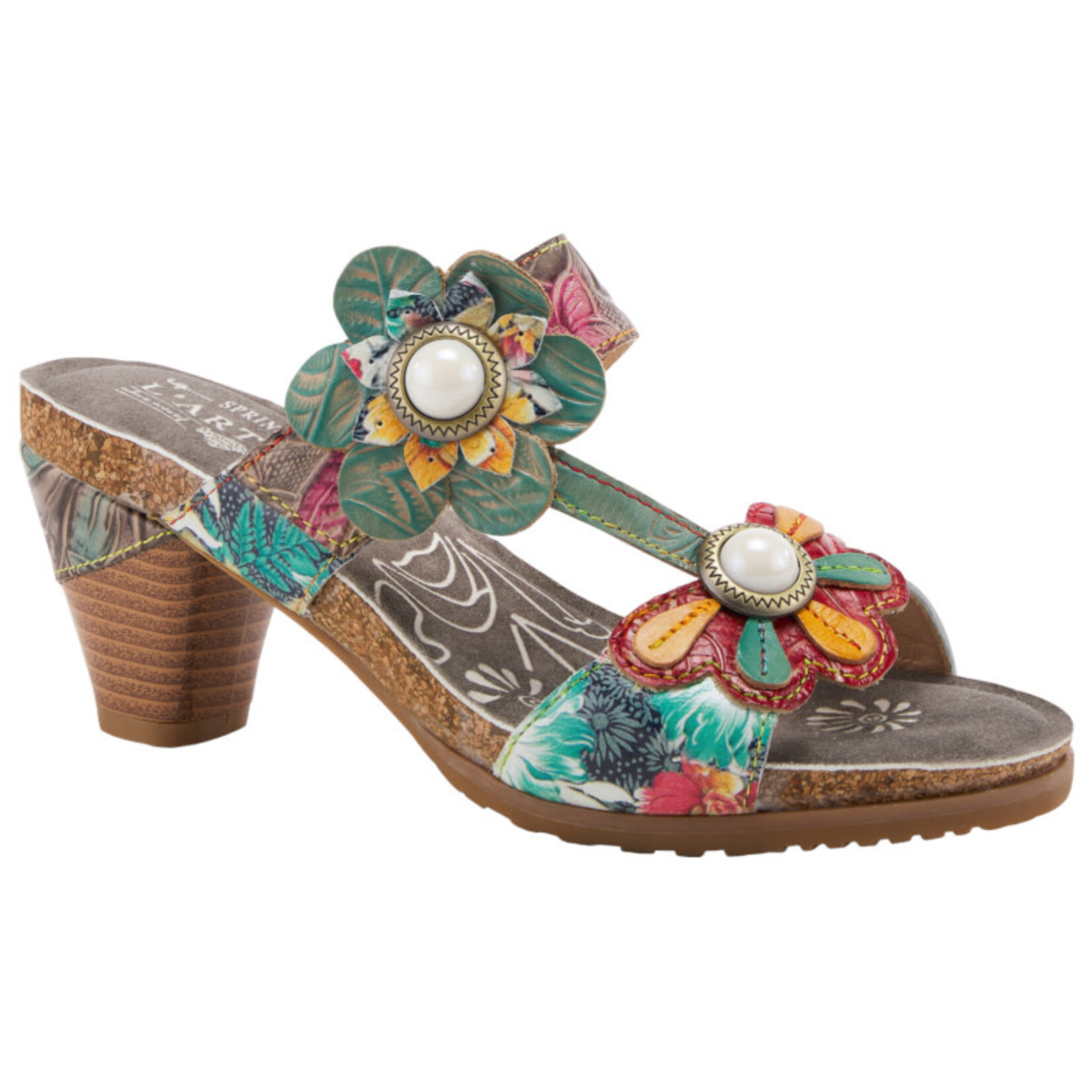 L'ARTISTE L'ARTISTE FLORAL BLOCK HEEL BARI