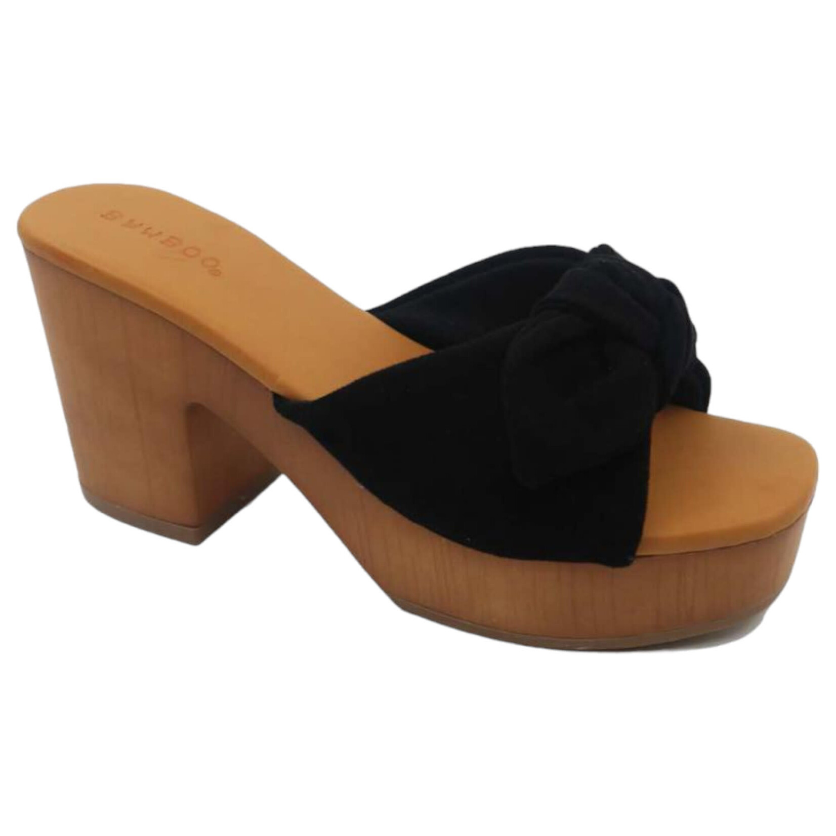 BAMBOO BAMBOO BOW BAND BLOCK HEEL WOODY-09