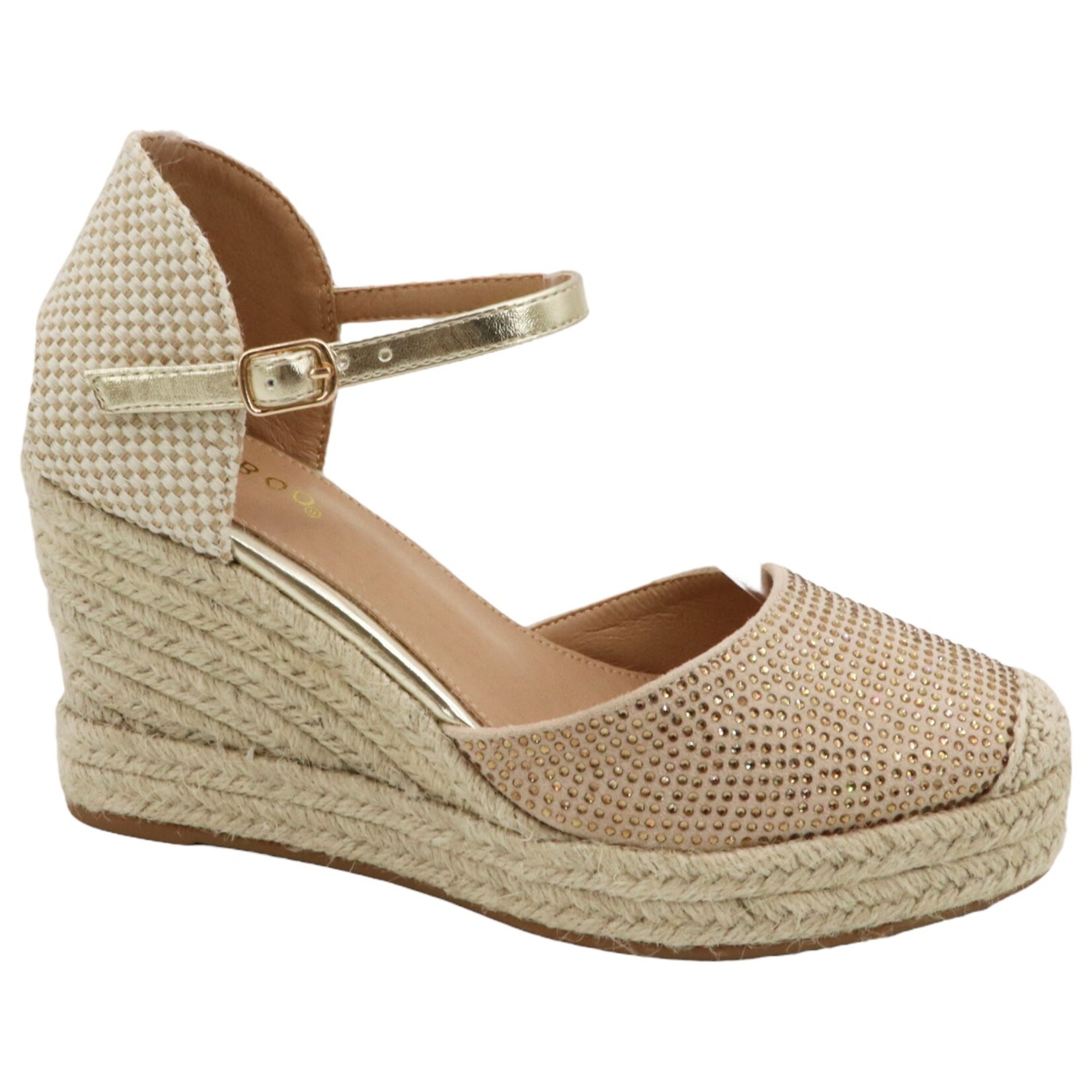 BAMBOO BAMBOO RHINESTONE FRONT ANKLE STRAP WEDGE  DITCH -07