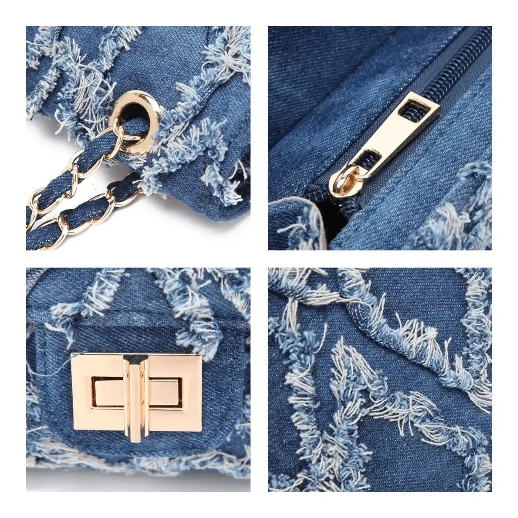 DASEIN DASEIN QUILTED DENIM CROSSBODY XL-06-2457