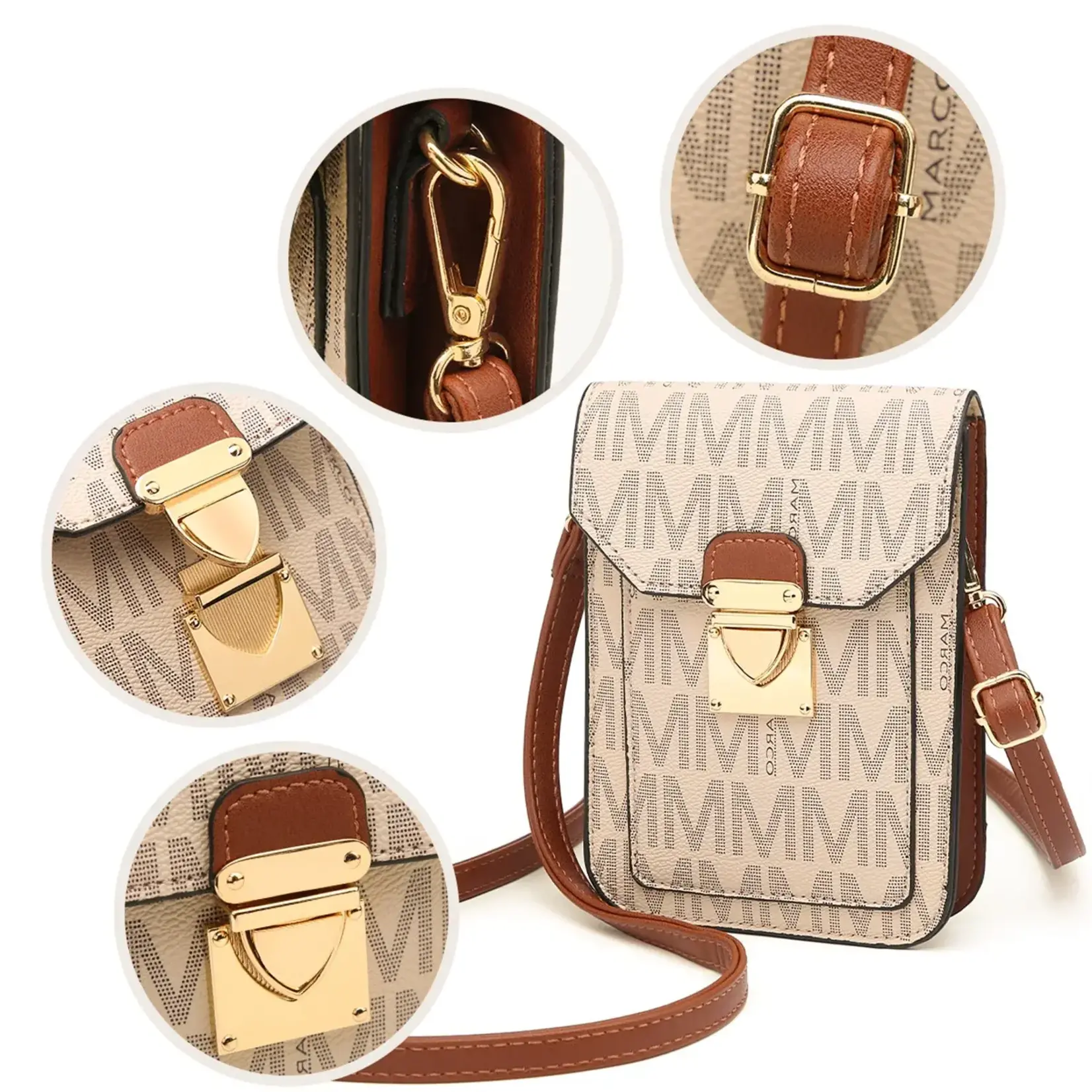 MARCO MARCO PRINTED MONOGRAM CROSSBODY XL-M-8506