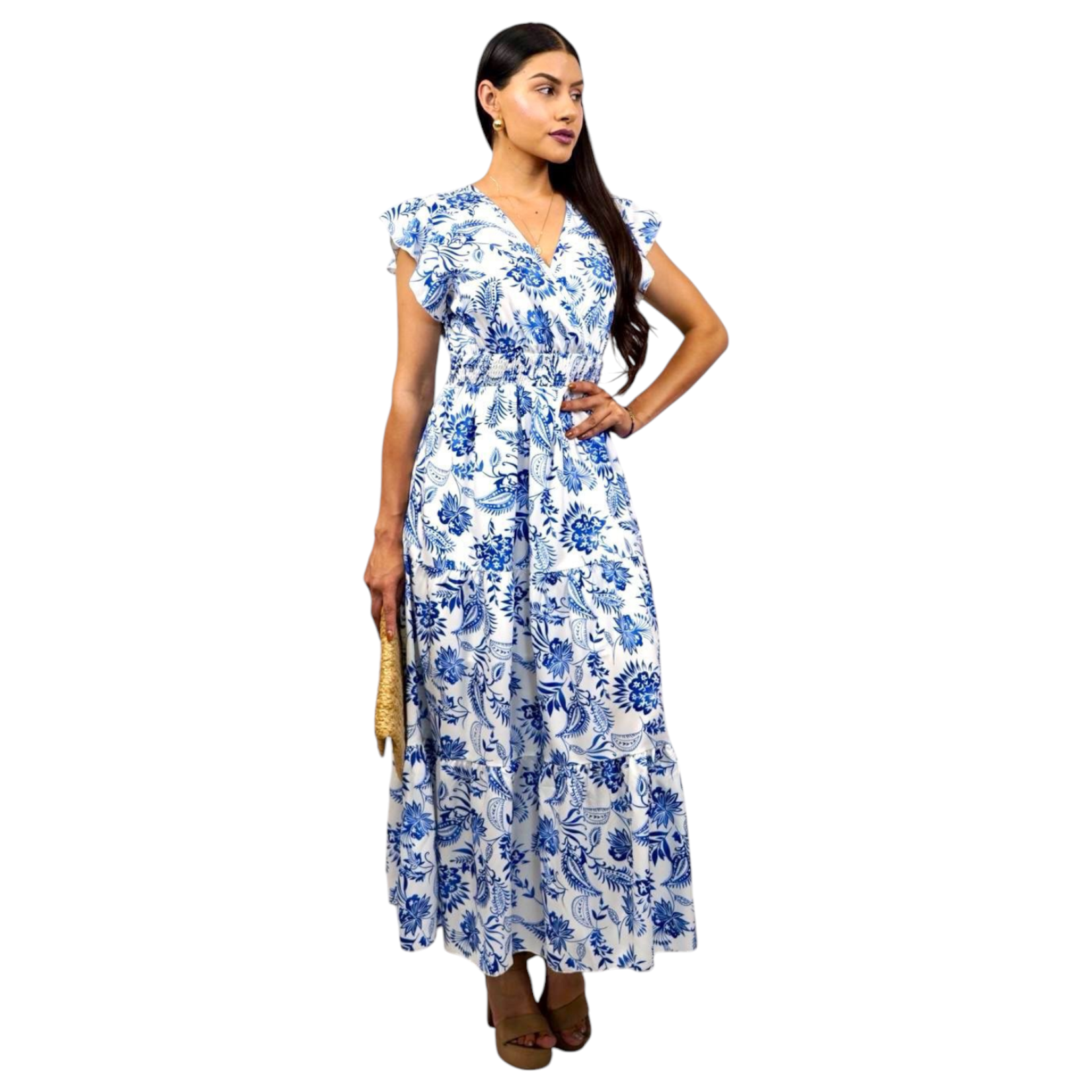 MISS KELLY MISS KELLY FRILL SLEEVE TIERED MAXI DRESS SD5242