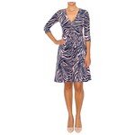 JANETTE FASHION JANETTE 3/4 SLEEVE WRAP MIDI DRESS DJ2876-ZWP