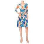 JANETTE FASHION JANETTE 3/4 SLEEVE WRAP MIDI DRESS DJ2876-SMN