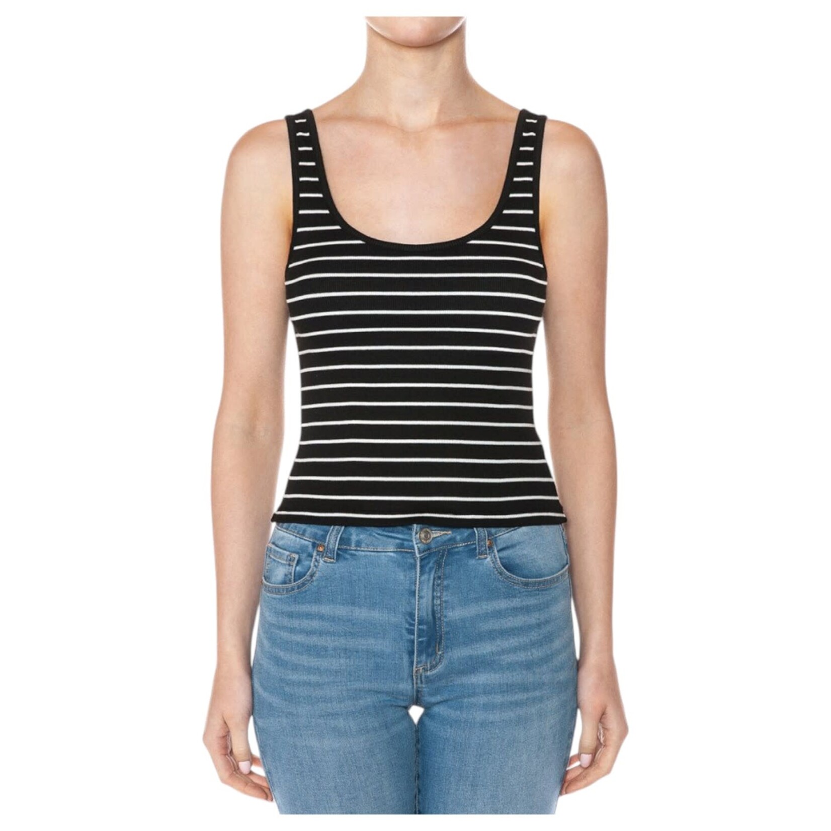 AMBIANCE APPAREL AMBIANCE STRIPE RIBBED TANK TOP 76137-1