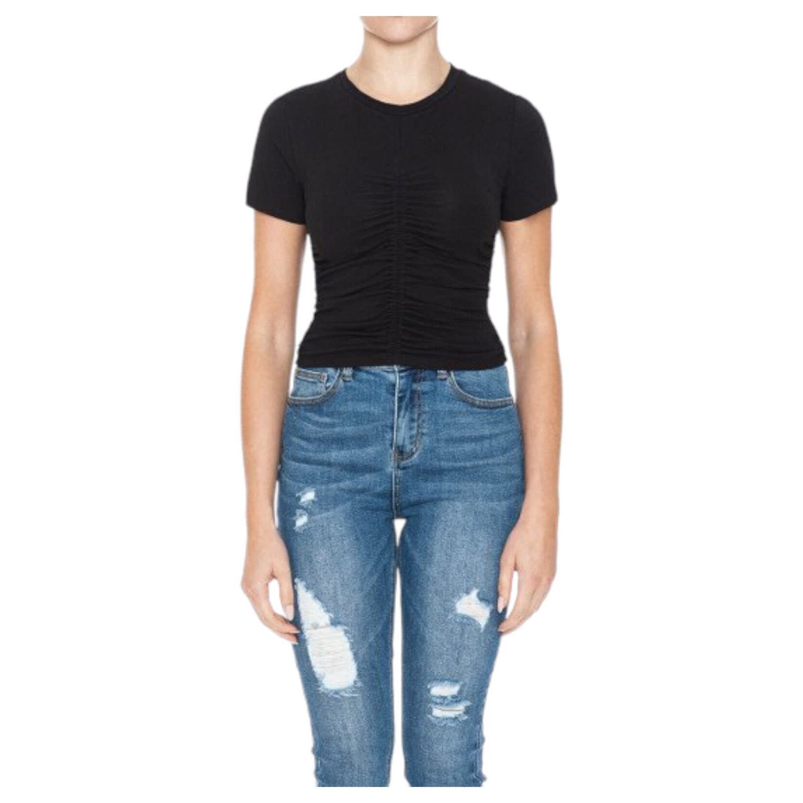 AMBIANCE APPAREL AMBIANCEROUND NECK CAP SLEEVE TOP 75256