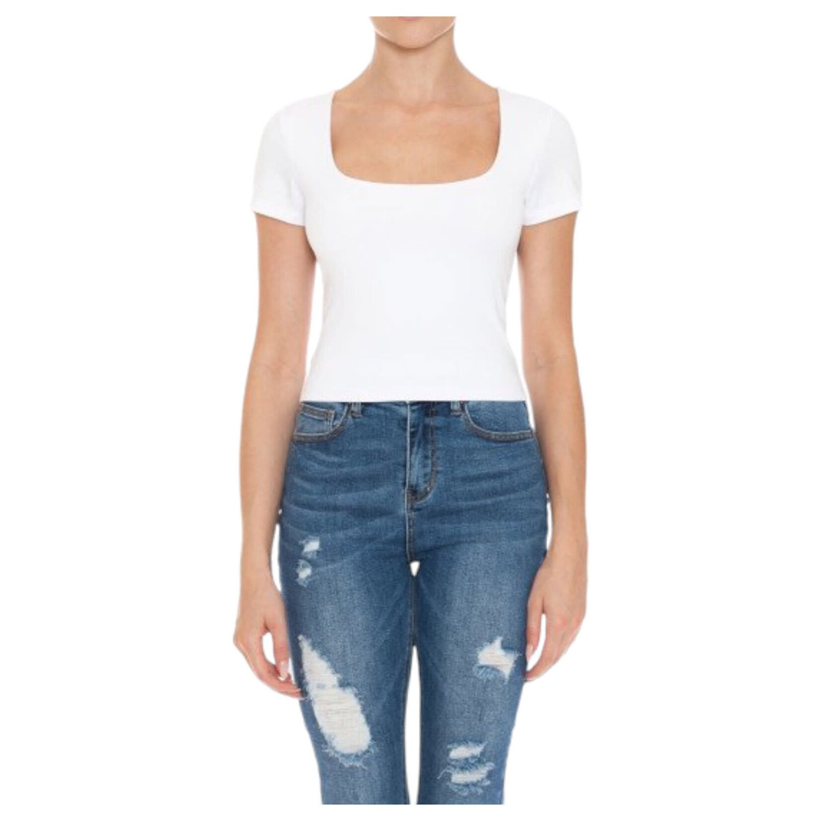 AMBIANCE APPAREL AMBIANCE CAP SLEEVE CROP TOP 75062